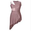 iiniim Women's Irregular Latin Tango Salsa Ballroom Lyrical Dance Costumes Jazz and Tap Dance Dresses Brown B Large view 3
