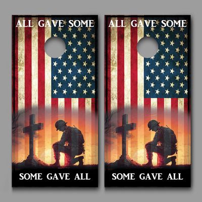 All Gave Some Corn Hole Decal Wrap Laminated Set of 2 Wraps