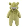 Newborn Baby Flannel Bear Bodysuit Baby Fleece Snowsuit Jumpsuit Warm Dance Hooded Outfits Double (c-Green, 3-6 Months) view 1