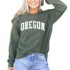 Oregon Sweatshirt, Oregon Shirts, Portland Oregon, Oregon Crewneck Sweater (S, Military Green) view 1