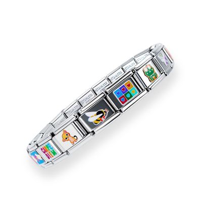 2CUTECHARMZ Full 18 Charm Italian Charm Bracelet, Complete charm bracelet with unique designs! 6.9 inches long, interchangeable charms
