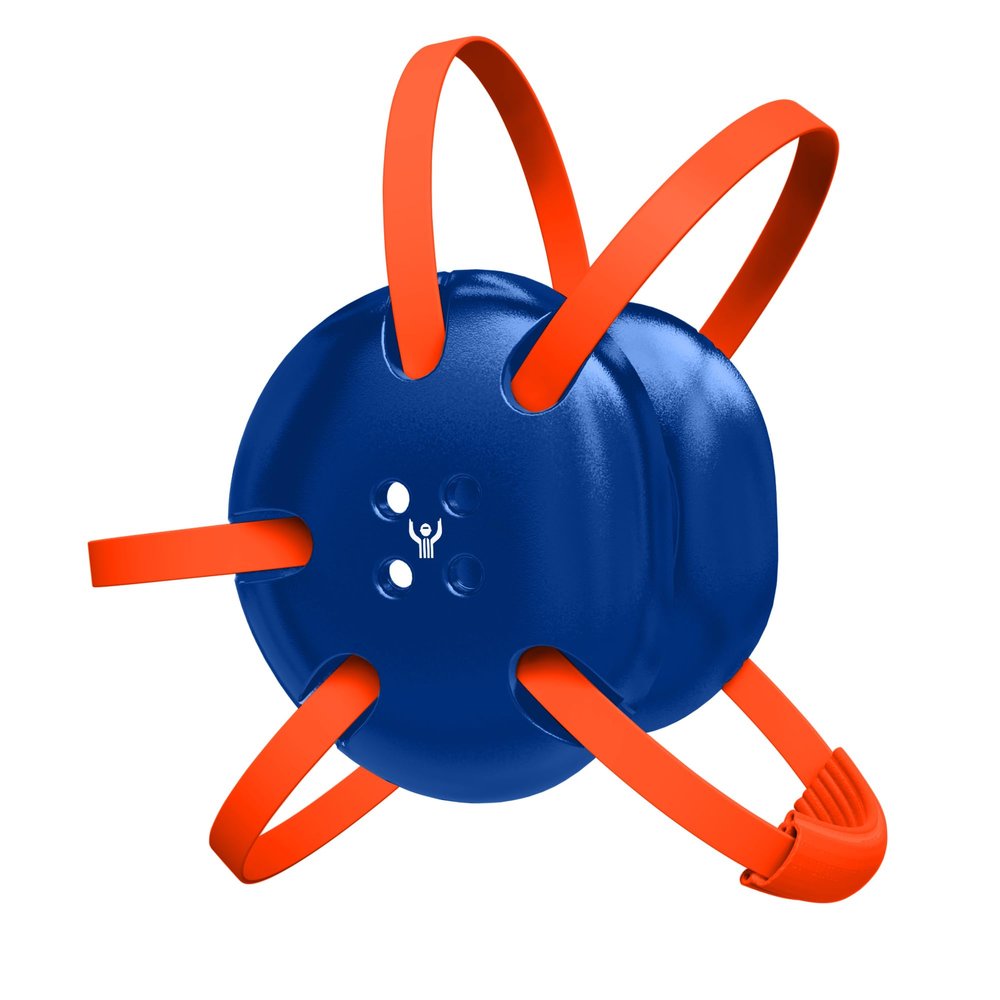 Great Call Athletics | Wrestling Classic Headgear | Earguard Adult Grappling Head Gear | Adjustable Ear Guards Orange Straps (Royal Blue w/ Orange Straps)