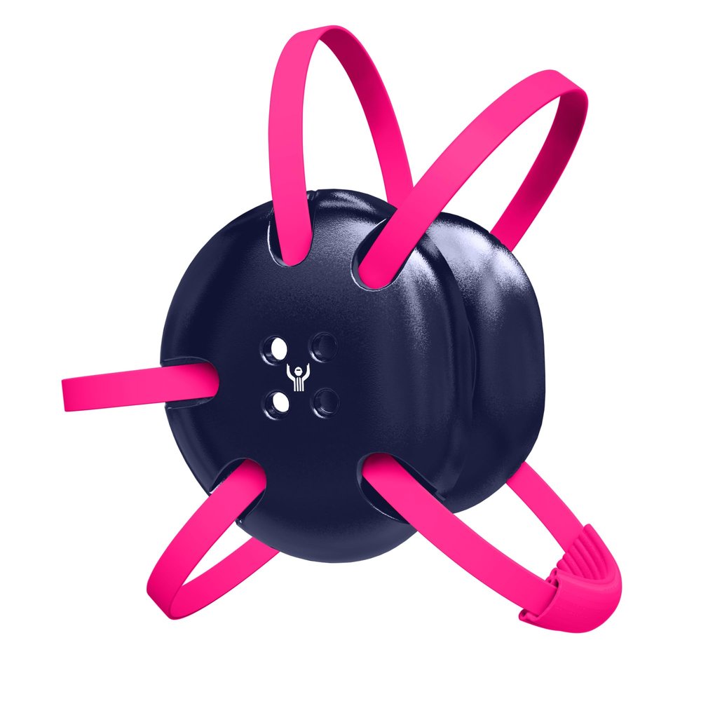 Great Call Athletics | Wrestling Classic Headgear | Earguard Adult Grappling Head Gear | Adjustable Ear Guards Pink Straps (Navy w/ Pink Straps)