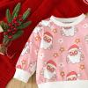 Kids Girls Christmas Suit Print Long Sleeve Sweatshirt Top And Pants Set 2 Piece Outfits Baby Girl Gift (Red, 3-4 Years) view 4