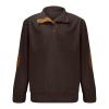 Mens Corduroy Sweatshirts Mock Neck Pullover Sweaters with Elbow Patches Lapel Collar Button Up Long Sleeve Henleys view 2