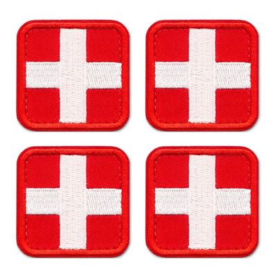 Antrix 4-Piece Medic First Aid Embroidery Patches - Medical Cross Tactical EMT EMS MED Cross Backpack Armband Insignia Emblem Patch - 2 inch