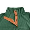 Gifts for All Mens Corduroy Sweatshirts Mock Neck Pullover Sweaters with Elbow Patches Lapel Collar Button Up Long Sleeve Henleys view 3