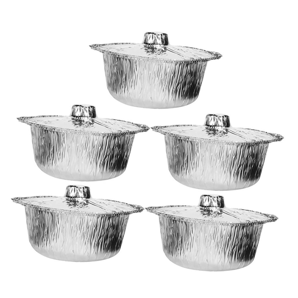 Yardenfun Thickened Tin Foil Pans Set of Foil Pans Lids for Bbq Camping Cake Baking Outdoor Cooking