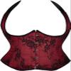 Underbust Corset with Straps Pirate Corsets Top Plus Size Lace up Jacquard Floral Vest Wine Red M view 1