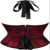 Underbust Corset with Straps Pirate Corsets Top Plus Size Lace up Jacquard Floral Vest Wine Red M view 2