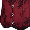 Underbust Corset with Straps Pirate Corsets Top Plus Size Lace up Jacquard Floral Vest Wine Red M view 4