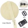 1 inch Webbing Ribbon-Ivory White Durable Polypropylene Webbing Straps with Buckles,20 Yards for Tie-Downs, Camping, Climbing, Backpack Bags, DIY Crafts, Lawn Chair Replacement, and Seat Belts view 2
