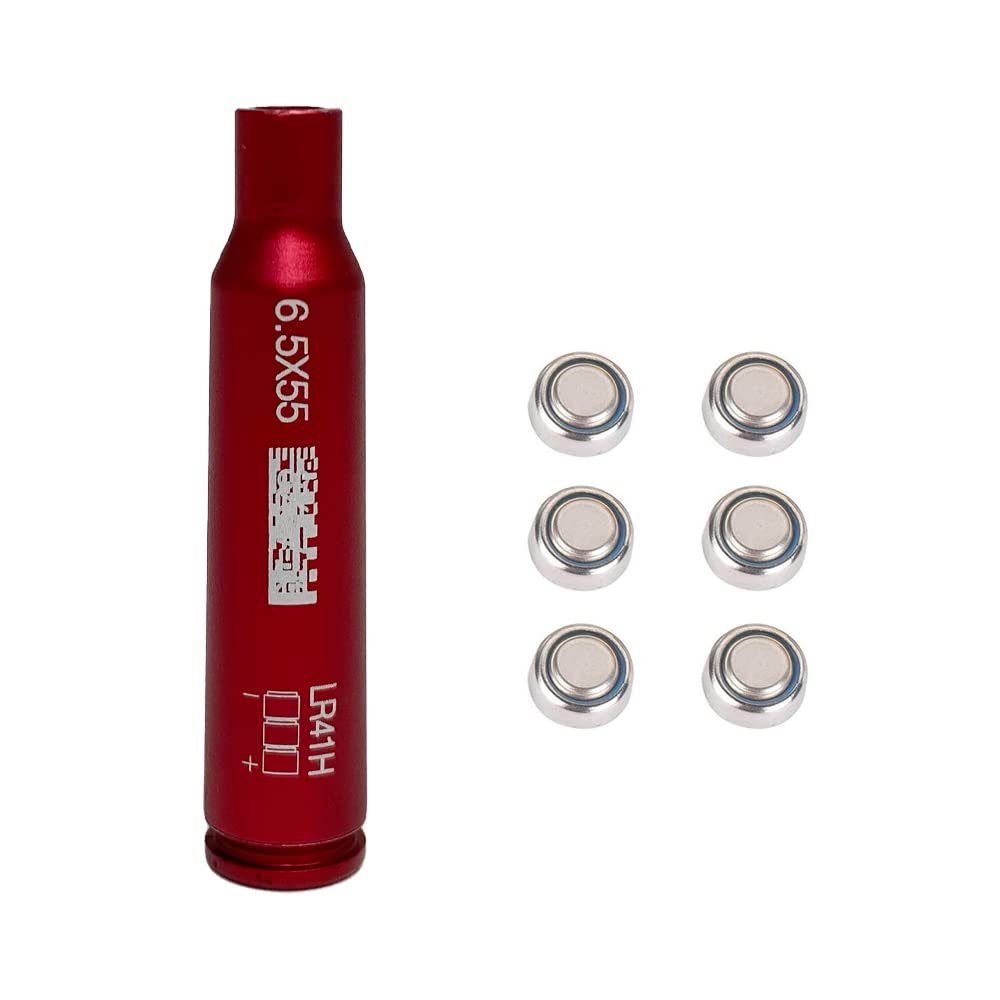 6.5x55mm Red Laser Bore Sight w/ 6 Batteries (6.5x55mm)