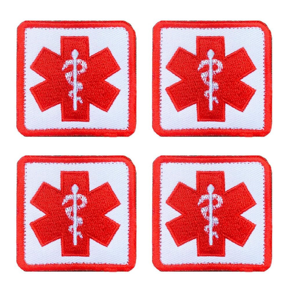 Antrix 4 PCS EMT Cross Medic Medical Cross Tactical First Aid Embroidery Patch EMS MED Armband Insignia Emblem Patch Military IFAK Bag, EMT Trauma Pouch,Medical Bags Patch for Indoor or Outdoor
