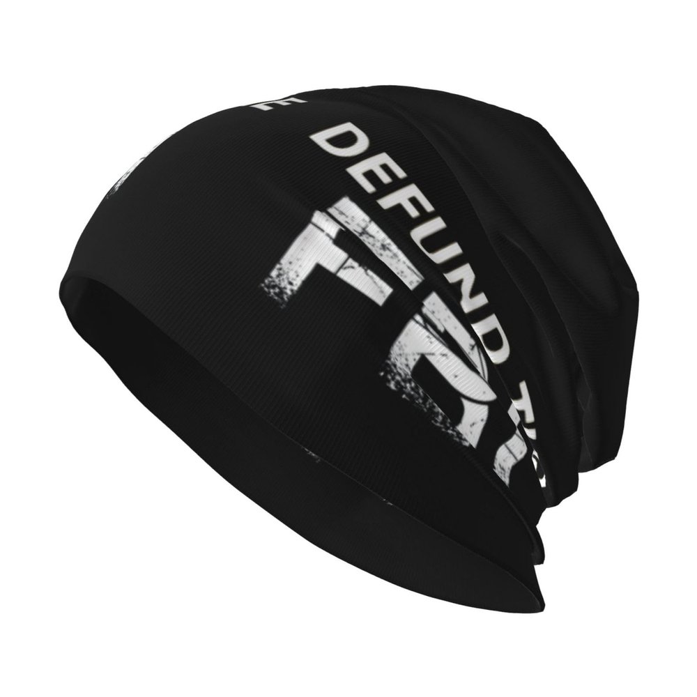 Abolish Defund The FBI Beanie Skull Cap Warm Knit Slouchy Hat for Women Men Black