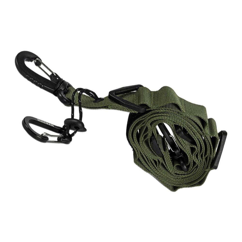 Outdoor Hanging Rope Camping Lanyard Hanger Adjustable Campsite Storage Strap with Hooks for Hiking Picnic Backpacking Travel, Green