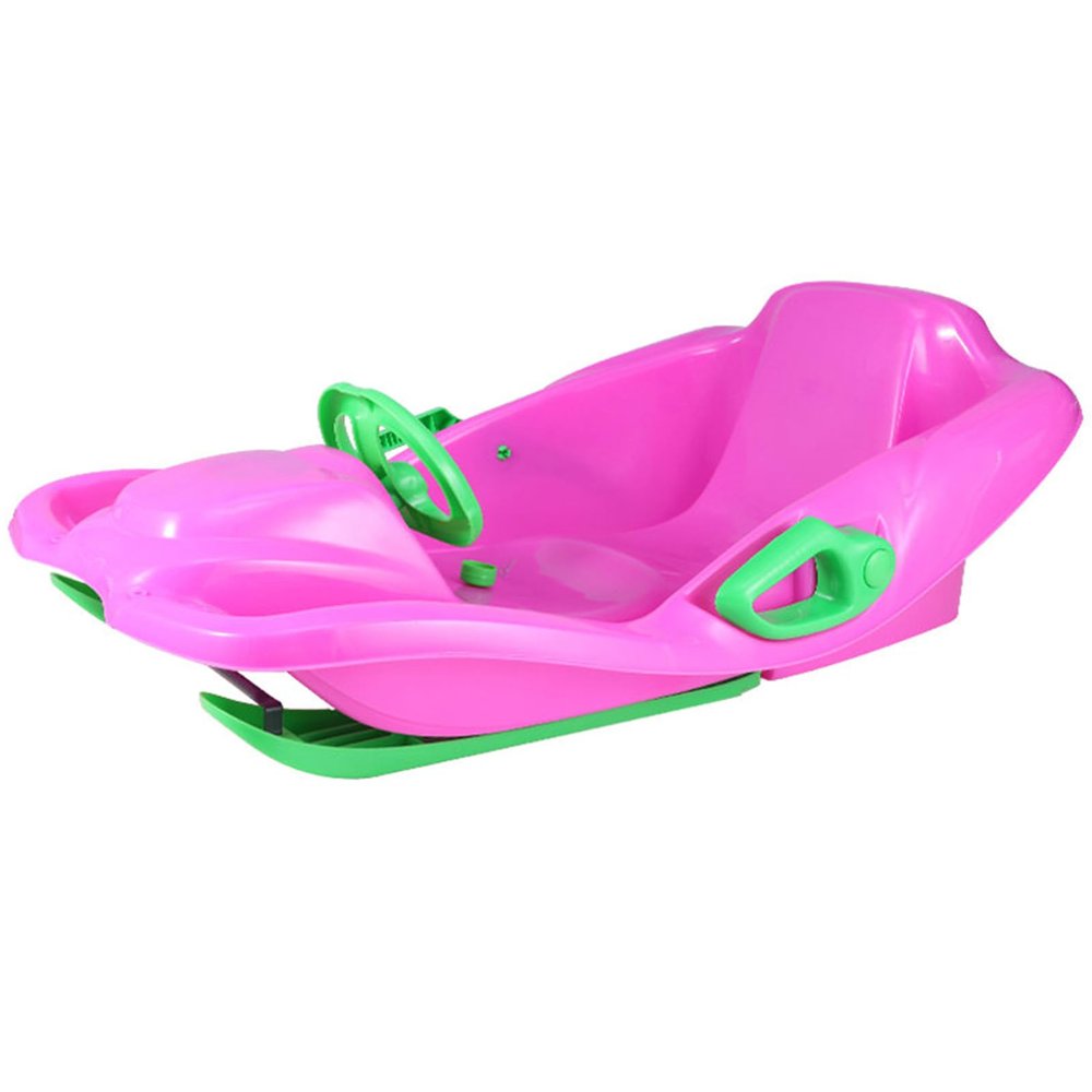 Children's Sledge, Thickened Double Sledge, Multi-Coloured Sledges, Snow Sledge with Backrest, Plastic Sledge