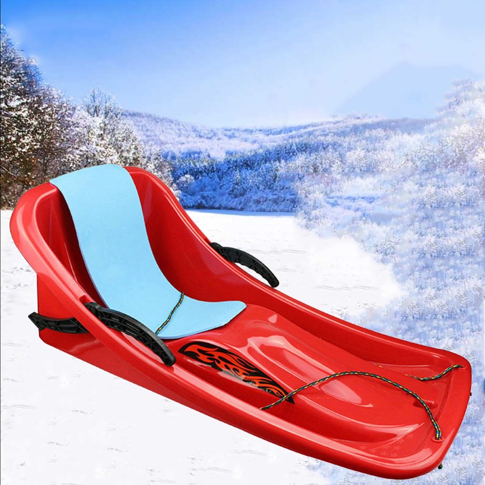 Double Handle Children's Sled, Double Thickened Sled, Sled with Pull Rope, Anti-Freeze and Wear-Resistant Sled