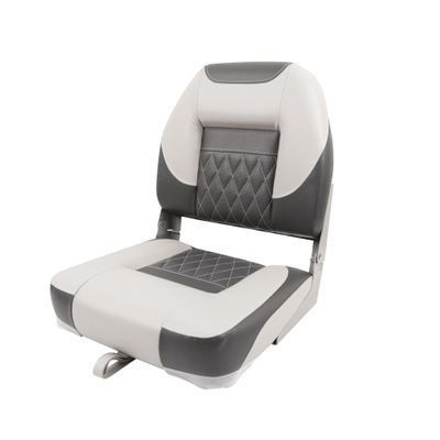 Deckpro Deluxe Low Back Boat Seat, Fold-Down Fishing Boat Seat Gray/Charcoal