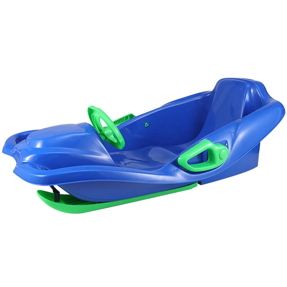 Children's Sledge, Thickened Double Sledge, Multi-Coloured Sledges, Snow Sledge with Backrest, Plastic Sledge