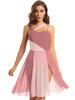 Aislor Women Lyrical Dance Dress Sleeveless Color Block Leotard Dress Modern Contemporary Dance Costume Brown Large view 1