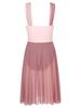 Aislor Women Lyrical Dance Dress Sleeveless Color Block Leotard Dress Modern Contemporary Dance Costume Brown Large view 4