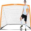 BOHEN 9x5FT Portable Soccer Goal for Kids Backyard with Carry Bag - Easy Folding Lightweight Fun for Outdoor Indoor Training Games for Teen Youth Adult (Orange, 9x5FT, 1 Pack) view 1