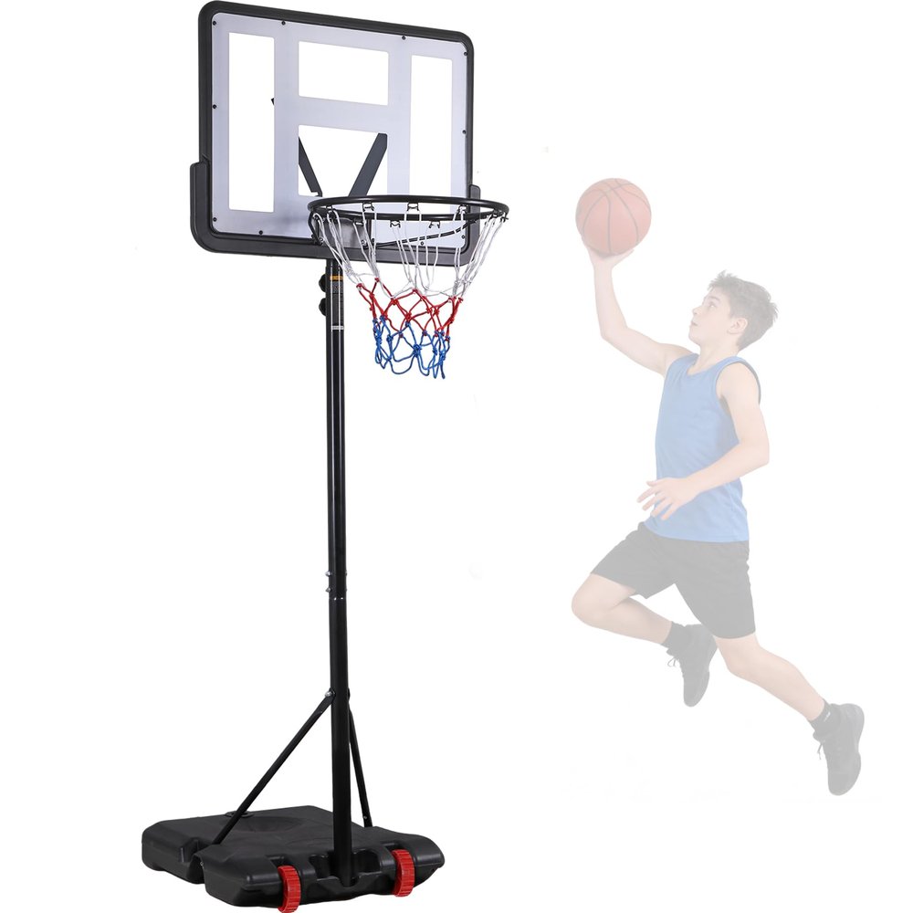 Nova Microdermabrasion Basketball Hoop Outdoor 7.2-9.2ft Adjustable, 32 inch Backboard, Portable Basketball Hoop Goal System for Kids/Youth/Adults Outdoor Indoor Play