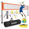 Heavy Duty Professional Volleyball Net Set for Backyard & Beach, 32-Ply Reinforced Net with Steel Anti-Sag Winch, Height-Adjustable Rust-Proof Aluminum Poles & Portable Carry Bag view 1