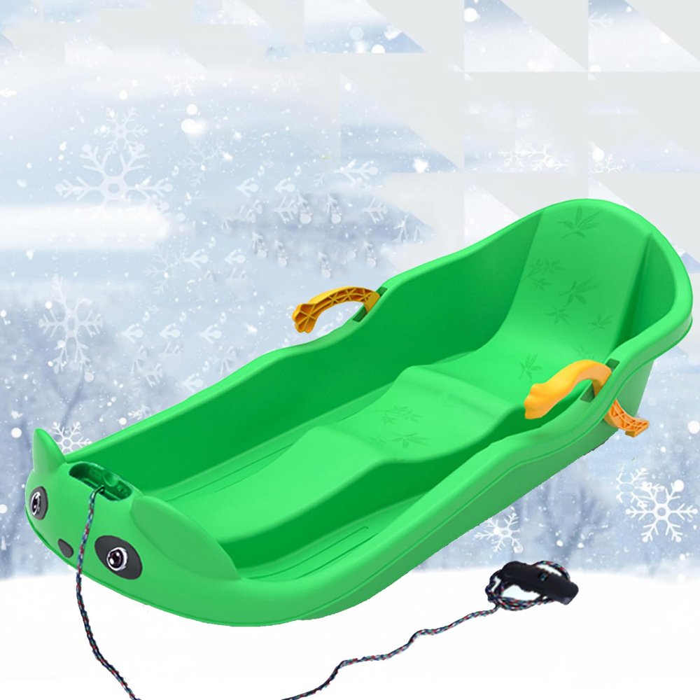 Two-Handle Children's Sledges, Two-Person, Two-Seater Thickened Sledges, Frost-Resistant and Wear-Resistant Sledges, Sledges with Pull Ropes