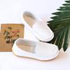 Toddler Boys Girls Loafer Shoes Soft Synthetic Leather Slip On occasin Flat Boat Dress Shoes for (White, 6 Infant) view 4