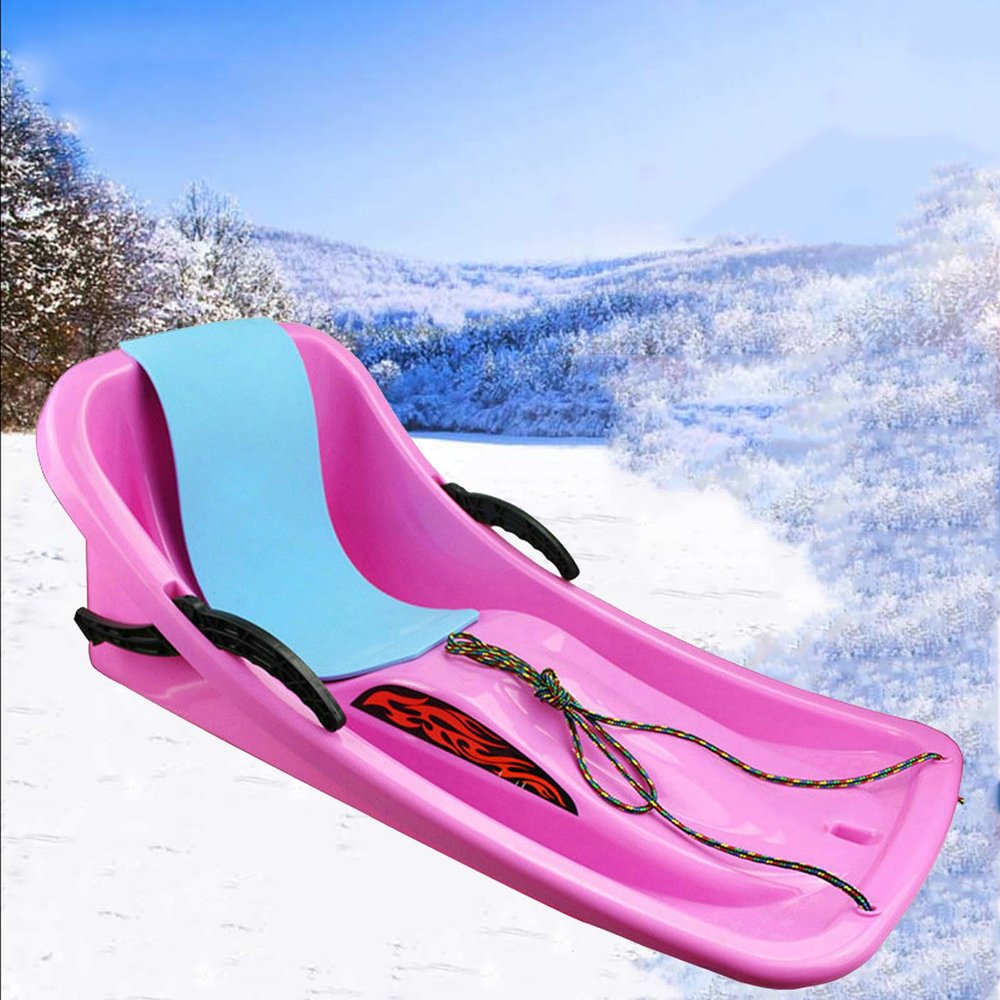 Double Handle Children's Sled, Double Thickened Sled, Sled with Pull Rope, Anti-Freeze and Wear-Resistant Sled