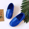 Toddler Boys Girls Loafer Shoes Soft Synthetic Leather Slip On occasin Flat Boat Dress Shoes for (Blue, 2 Big Kids) view 3