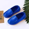 Toddler Boys Girls Loafer Shoes Soft Synthetic Leather Slip On occasin Flat Boat Dress Shoes for (Blue, 2 Big Kids) view 4
