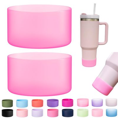 2-Pack Silicone Boot for Stanley 30 40 OZ Cup, Boots for Stanley Cup Accessories, Noise Reduction Tumbler Bottom Protector Cover,Non-Slip Protective Sleeve for Quencher H2.0 / IceFlow 20oz 30oz