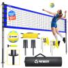 Outdoor Volleyball Net for Backyard, 32FT Anti-Sag Net with Steel Poles view 1