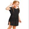 Haloumoning Girls Crochet Swim Beach Cover Up Short Sleeve Swimsuits Long Beach Dress 5-14 Years view 4