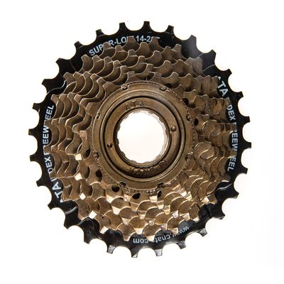 BALINGE ATA 6 Speed Freewheel, 14-28T Screw On Multiple Freewheel Threaded Type Freehub Cycling Replacement PartBlack&Brown