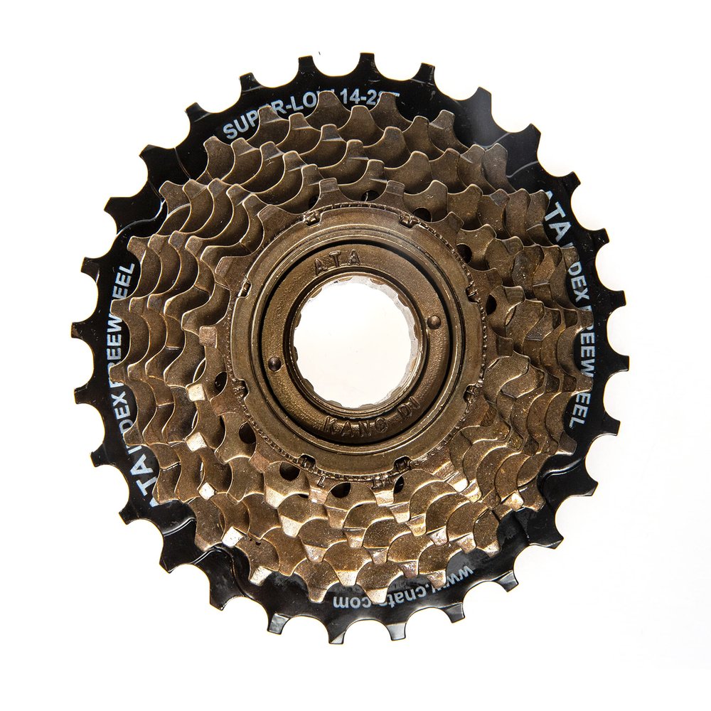 BALINGE ATA 6 Speed Freewheel, 14-28T Screw On Multiple Freewheel Threaded Type Freehub Cycling Replacement PartBlack&Brown