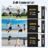 Patiassy Volleyball Badminton Pickleball 3-in-1 Combo Net Set, 5.1-7.4ft Adjustable Height Sports Nets for Backyards, Portable 17ft Outdoor Net with Carry Bag, Rackets and Balls view 2