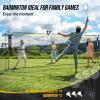 Patiassy Volleyball Badminton Pickleball 3-in-1 Combo Net Set, 5.1-7.4ft Adjustable Height Sports Nets for Backyards, Portable 17ft Outdoor Net with Carry Bag, Rackets and Balls view 4