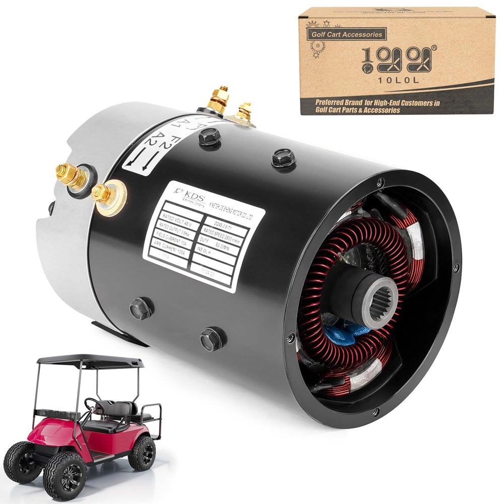 10L0L Electric Motor for EZGO TXT/Freedom 2010-up 48 Volt Golf cart, Stock Replacement for OEM# 612624, 624105