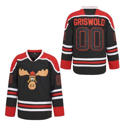 PERC30 Hockey Jerseys #00 Movie Kids Christmas Stitched Youth(Black,M)
