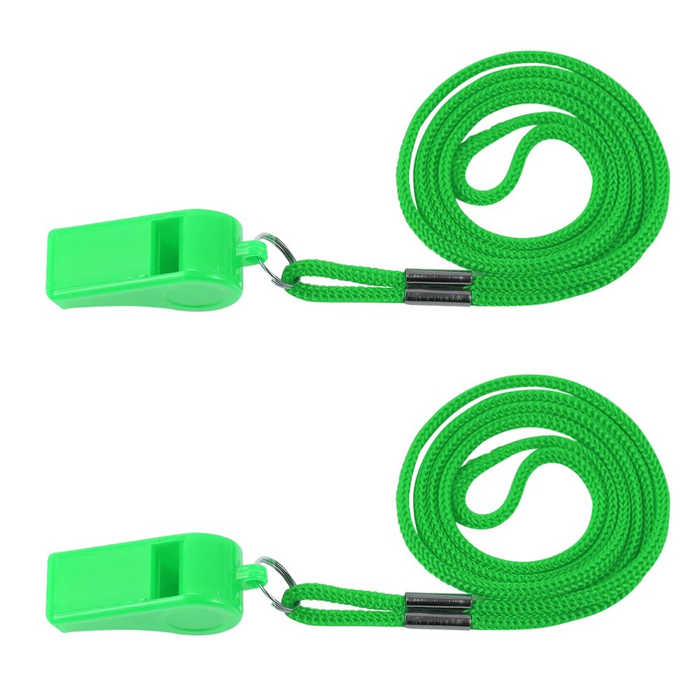 Plumen'ChJ Whistle,2 Packs Plastic Sports Whistles with Lanyard, Loud and Clear Sound, for School Sports, Football, Students and Children, Ideal for Lifeguards, Self-Defence and Emergencies.