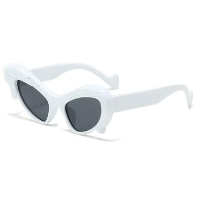 helena Vintage cat eye Sunglasses For Women Fashion Candy Color Y2k Funny Sun Glasses Female Elegant Sexy Shades Uv400 (white)