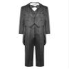 Hularka Toddler Baby Boys Jacquard Gentleman 5-Piece Suits Formal Tuxedo Dress Sets Wedding Christening Outfits Black 2-3 Years view 1