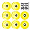 CLAS Fox Roller Skate Wheels Luminous Light up with Shining Dots and ABEC-9 Bearings Installed 65mm X 35mm 82A 8 PCS Outdoor or Indoor for Double Row Skating (Fluo. Yellow) view 2