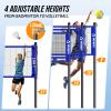 Volleyball Badminton Net Set Combo for Backyard Beach, 2-in-1 Adjustable Net with 4 Heights (5.18FT) & 3 Widths (2032FT), 4 Aluminum Rackets, Goose Feather Shuttlecocks, Volleyball & Carrying Bag view 2