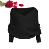 Women Knit Sweater Tops Scarf Winter Scarf Winter Shawl Wrap Scarf with Sleeve Warm Wrap Scarf Shawl (Black, One Size) view 3