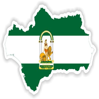 1x Andalucia Map Flag Project - Car Vinyl Waterproof Sticker - 10cm